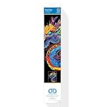 DIAMOND DOTZ 2594355 Kit de peinture diamant 5D original, motif dragon fluo, avec couleurs fluo et velours, pour adultes et enfants à partir de 12 ans, intermédiaires