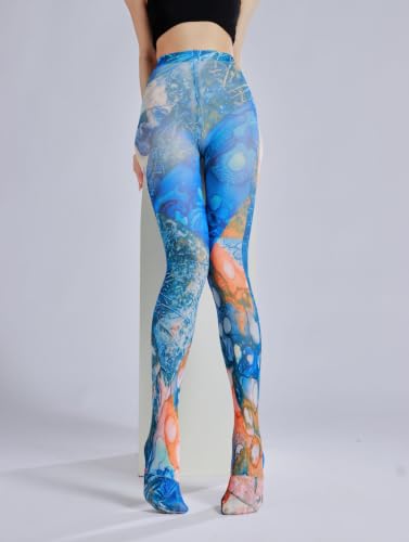 Image of Sahabowi Women's Sheer Tights, Digital Print Designs Stockings