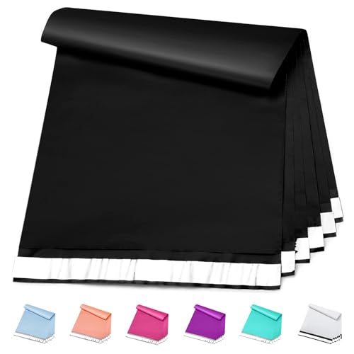Image of Metronic Large Poly Mailers 19x24 50PCS, Shipping Bags Envelopes Mailers with Self Adhesive Waterproof and Tear-Proof Postal Bags, Black