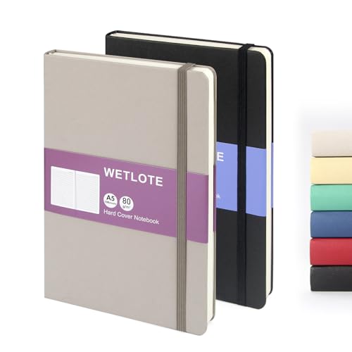 Carnet de notes ligné pour le bureau et l'université lot de 2 cahiers rigides A5