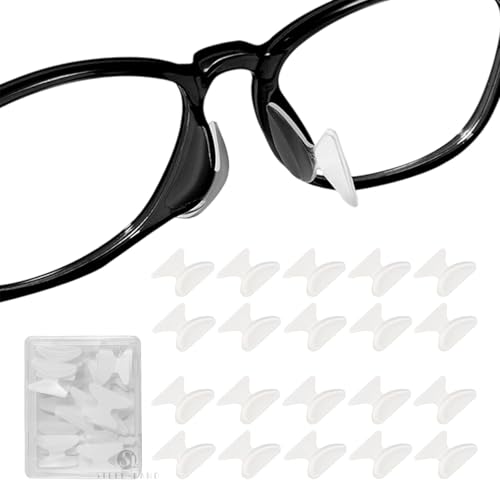 [チャイナモールー] メガネ 鼻パッド シリコン ノーズパッド 貼り付けタイプ 滑り止め ずれ落ち防止 痛み軽減 跡が残りにくい 粘着式 透明 10ペア（1.8mm） [並行輸入品]