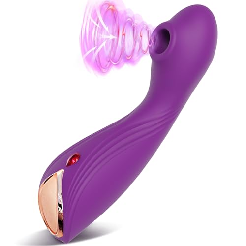 Vibrator Sex Toys, 2 in 1 G Spot Clitoral Adult Toys 9 Sucking Modes Dildo for Quick Orgasm, Clitoris Nipple Vibrators for Women Couples