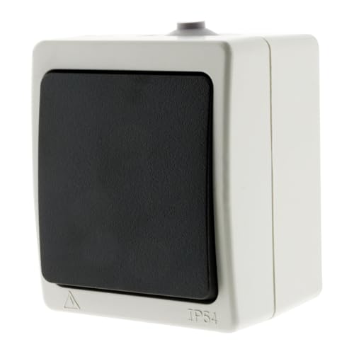Zenitech - Wyłącznik Dwukierunkowy 10A IP54 Aquae - Czarny - Wodoodporny Wyłącznik Zewnętrzny - Szybkie Podłączenie z Automatycznym Zaciskiem - Idealny do Ogrodów - Sterowanie z Dwóch Lokalizacji