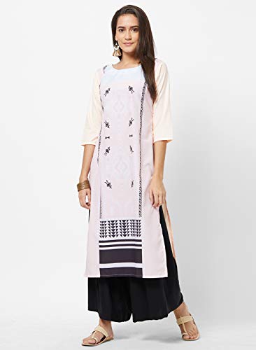 Image of LookMark Womens Printed Crepe A-Line Kurti (Pack of 2 Kurti)