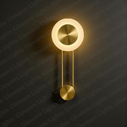 Image of Glowave Modern Golden Oblong LED Long Tube Wall Light for Bedroom Bedside Living Romm Hallway - Tricolour | Warm White, White, Natural White | (Golden 916)