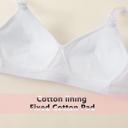 Cotton Teen Girl’s Sport Bra with Adjustable Detachable Strap Wire Free Training Bralette 3 Pack4