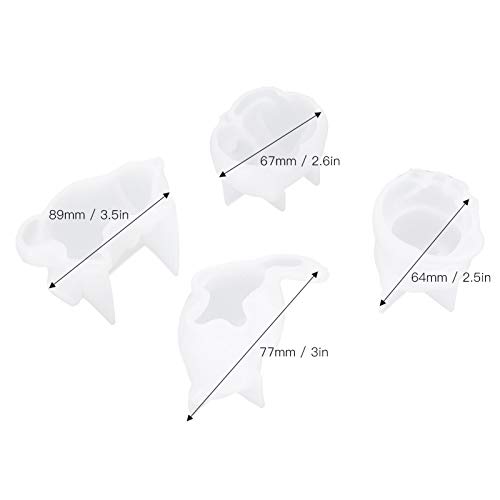 4 peças molde de silicone gato 3D gatinho molde de silicone feito à mão em forma de animal ornamento