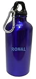 ronaldo bugatti veyron Flasche mit Karabiner, Wasser Personalisierte Wasserflasche mit Karabiner mit Text: Ronal (Vorname/Zuname/Spitzname)