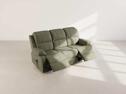 Canapé Armand 3 places relax électrique velours Best Mobilier