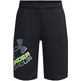  Under Armour Boys\' Standard Prototype 2.0 Logo Shorts, (007) Black / / Lime Surge, Youth Large