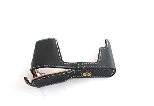 Demi sac housse pour appareil photo Olympus OM-D E-M5 en cuir véritable noir fait main
