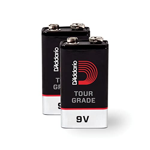 D'Addario Tour-Grade 9v Battery, 2 pack,