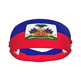 Haiti Flag Headbands Sports Headband Moisture Wicking Sweatband for Men Women Athletic Hairband for Running Football Tennis Volleyball Yoga Unisex