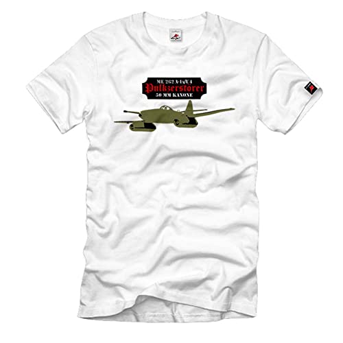 T-Shirt Me 262 A-1 A U4 finition premium flèche ailes canon 50 mm blanc taille L