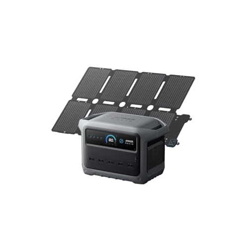 Anker Solix C1000 Gen 2 Portable Power Station with Anker Solix PS100 Compact Portable Solar Panel