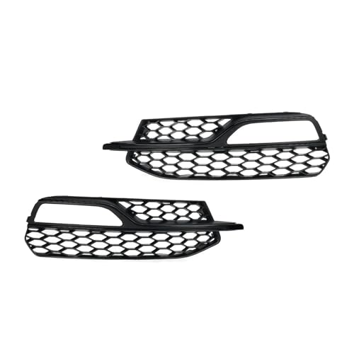 Rejilla de malla de panal para luz antiniebla de Audi S3 2015, diseño deportivo negro brillante