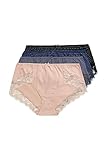 Ulla Popken Damen große Größen Übergrößen Plus Size Büroslips, 4er-Pack, Spitzenkante, für langes Sitzen schwarz 58+ 846579100-58+