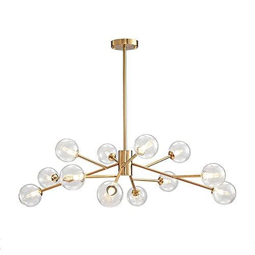 Suspension design du milieu du siècle Aymaire en métal blanc et finitions dorées luxueuses