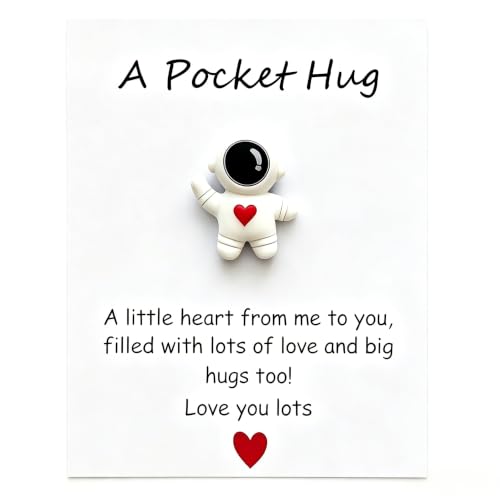 Astronaut Space Gift - Cute Pocket Hug with Inspiring Message Card Emotional Support Encouragement Positivity Gift for Friends Lovers Children (Birthday Valentines Christmas)