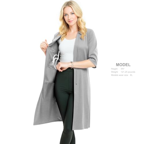 Post Surgery Mastectomy Robe Women with 4 Internal Drain Pockets ， Breast Cancer Post Surgery Mastectomy Recovery Robe2