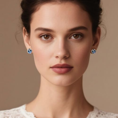 Multicolored Austrian Crystal Rhinestone Stud Earrings for Women Fashion S925 Sterling Silver Hypoallergenic Jewelry4