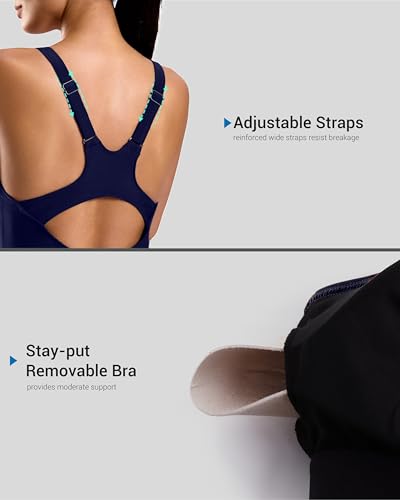 Image of G Gradual Women's Athletic One Piece Swimsuit with Adjustable Straps Competitive Racerback Modest Bathing Suit for Women