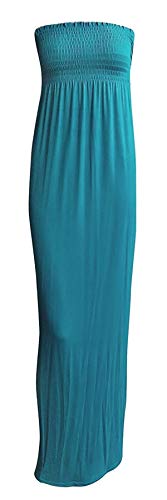 Forever Women's Plus Size Plain Boobtube Elasticated Sheering Maxi Dress