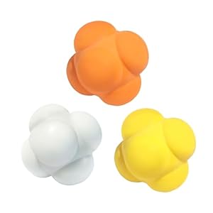GSE Games & Sports Expert Sports Reaction Balls, Reactivity Ball for Field Training, Agility Trainer for Baseball, Rubber Bounce Balls for Hand-Eye Coordination & Speed Reflex Training