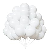 White Balloons Latex Party Balloons, 50 pack 12 Inches Helium balloons for Wedding Birthday Party Decorations