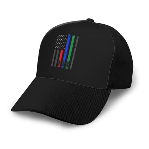 U Thin Blue Red Green Line Unisex Classic Adjustable Curved Brim Baseball Cap, Trucker Hat