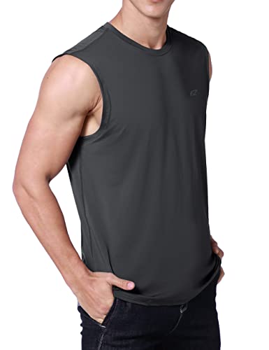 Image of EZRUN Men's Workout Sleeveless Shirts Quick Dry Muscle Swim Shirt Gym Fitness Running Beach Tank Tops
