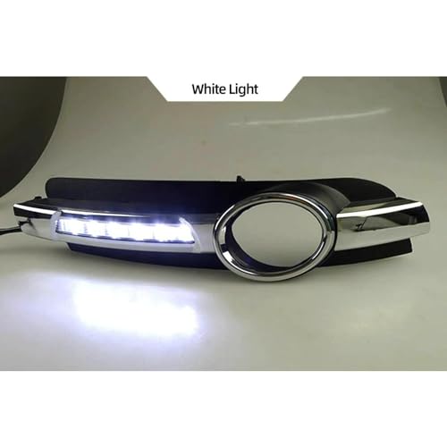 2 pçs carro LED luz de corrida diurna farol de neblina furo DRL luz de seta amarela para Audi A6 C6