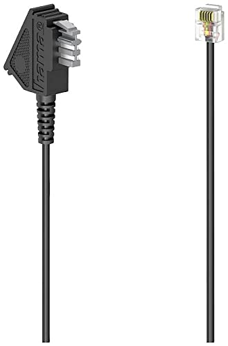 Hama Universal Telefonkabel TAE-F Stecker auf RJ11-Stecker (Westernstecker, Int. Norm 6P4C, für analoge Endgeräte, Rundkabel für Telefondose, Telefon, Router, Modem, 6m) schwarz Hama Universal Telefonkabel TAE-F Stecker auf RJ11-Stecker (Westernstecker, Int. Norm 6P4C, für analoge Endgeräte, Rundkabel für Telefondose, Telefon, Router, Modem, 6m) schwarz