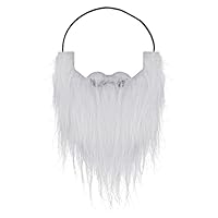 Sibba Künstlicher Bart lustige Schnurrbärte lustig selbstklebend Neuheit Schnurrbart Festival Party Kostüm und Weihnachtszubehör Dekorationen Maskerade Party (weiß)