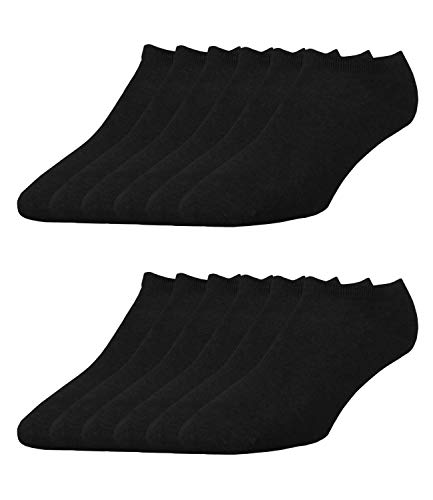 Preisvergleich Produktbild ELBEO Herren Sneaker-Socken Freizeitsocken 906609 12 Paar, Farbe:Schwarz, Menge:12 Paar (4x 3er Pack), Größe:39-42, Artikel:-9500 schwarz