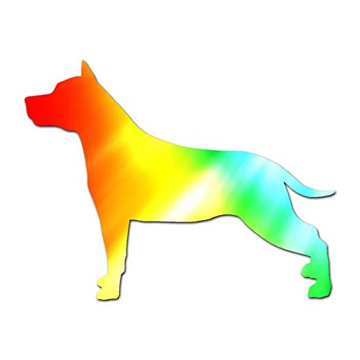 American Staffordshire Terrier Dog - Vinyl Decal Sticker - 4.75" x 3.75" - Tie Dye
