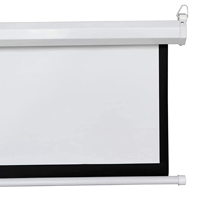 Image of Wall Type Pull Down Spring Action Projector Screen, Size: - 6 Ft. (Width) x 4 Ft. (Height), 84 Inch Diagonal, 4:3 Aspect Ratio, UHD-3D-4K Compatible, No Autolock Feature (White)