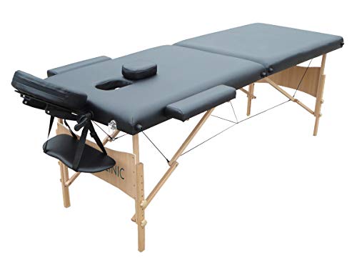 Mobiclinic, klappbare Physiotherapie-Liege, CM-01 Light, Europäische Marke, Massageliege, mit Tragetasche, Kopfstütze, Massage, tragbar, Holz, 186 x 60 cm, Farbe: Schwarz - Image 5