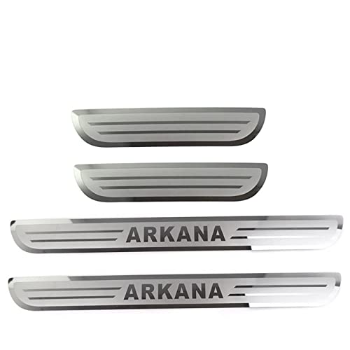 JKLKJLW 4 Pièces Acier Inoxydable Voiture Plinthes Protection de Seuil de Porte, pour Renault Arkana XM3, d'usure PéDale De Seuil De Porte Garde-Plaque Pédale de Bienvenue Cover