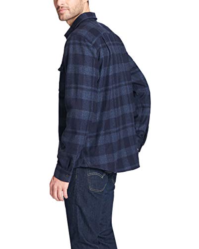 Levi's Men's Washed Cotton Shirt Jacket, Navy Plaid, Medium #TOP1