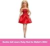 Barbie Mattel 80th Anniversary Ruby-Red Celebration Blonde Fashion Doll Wearing Red Dress with Silvery Shoes & Necklace, Collectible Toy #2
