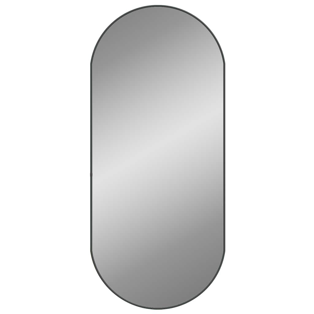 vidaXL Wall Mirror Bathroom Hallway Bedroom Home Decoration Hanging Wall-mounted Vanity Make up Cosmetic Mirror Black 100x45 cm Oval