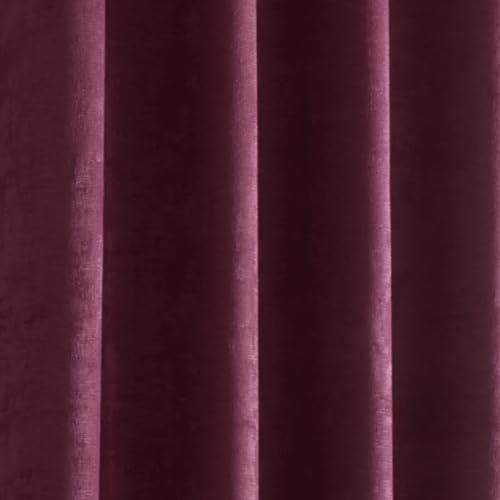 Fusion Wine Red Eyelet Curtains W90 x L108 (229x275cm) – 2 Panels – Thermal & Blackout Drapes for Bedroom & Living Room – Door Curtains – Heavyweight Red Window Treatment – Strata Collection - Image 3