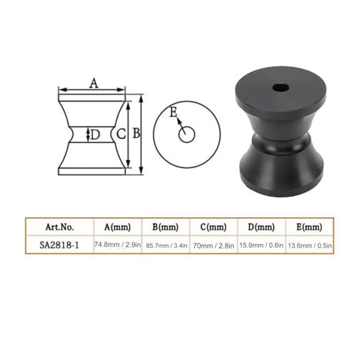 Pissente Boat Trailer Roller Nylon Anti Scratch Bow RollerStop Marine Keel Rollers for Yacht Marine Motorboat Black 2Pcs 2.95 X 3.39in