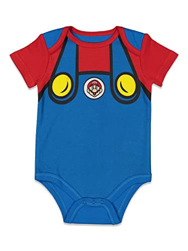 Super Mario Nintendo Mario Yoshi Donkey Kong Browser Lugi Toad Newborn Baby Boys 5 Pack Short Sleeve Bodysuits Multicolored 6-9 Months #TOP1