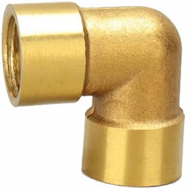 1/8" 1/4" 3/8" 1/2" 3/4" 1" Male Female Thread Brass Elbow End Cap Nipple Tee Pipe Fitting Coupler Connector (Elbow -(F-F),1/4")