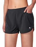 G Gradual Women's Running Shorts 3' Athletic Workout Shorts for Women with Zipper Pockets (Dark Grey, Medium)