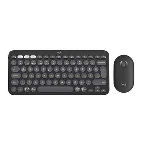 Logitech Pebble 2 Set Çoklu Cihaz Özellikli Sessiz Kablosuz Türkçe Q Klavye ve Mouse Seti - Siyah
