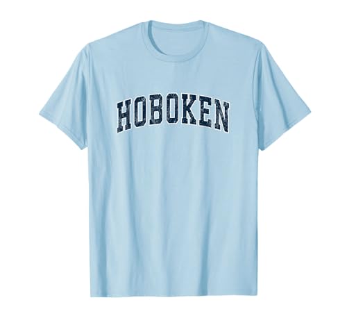 Hoboken New Jersey NJ Vintage Deportes Diseño Azul Marino Camiseta