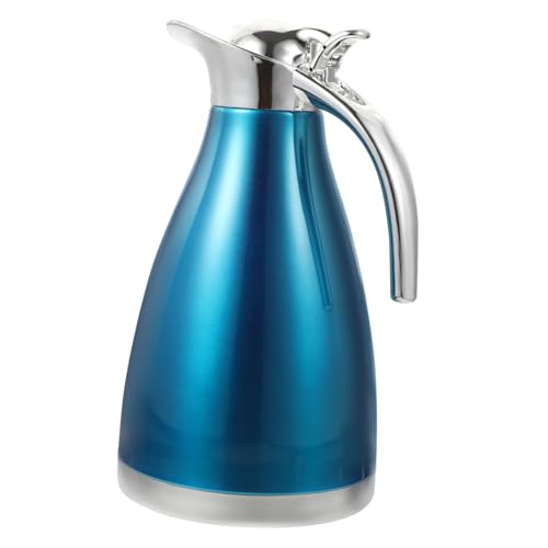GRIRIW Bollitore Termico in Acciaio Inossidabile Doppio Strato Isolante Brocca Termica Casa e Ufficio Contenitore Acqua Durevole e Antigoccia Blu